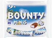Bounty Schokoriegel Minis 9 Stück 275 g Beutel